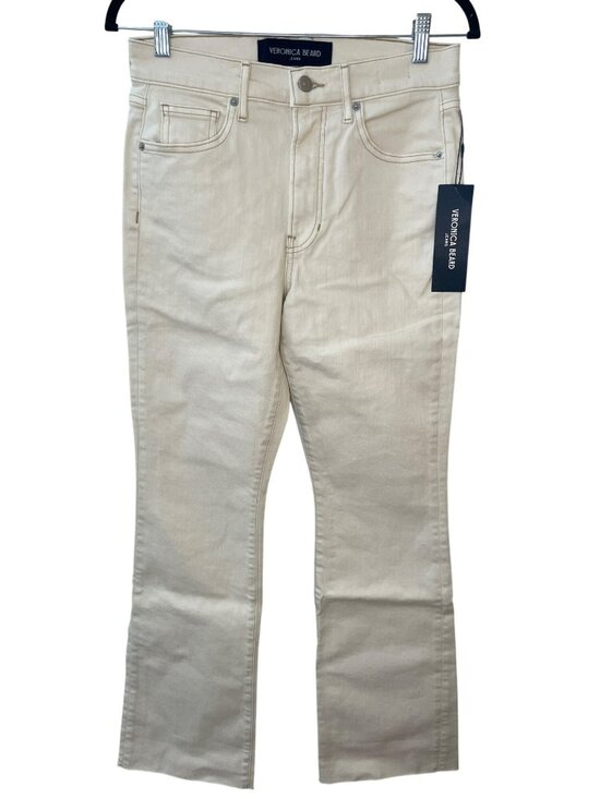 Veronica Beard Denim - Veronica Beard Cameron Mid Rise Bootcut Jeans Ecru Wmn's Size 28 MSRP$298 DEFECT